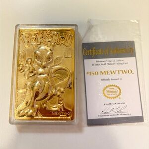 RARE Pokemon Mewtwo Gold-Plated Card